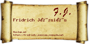 Fridrich Józsiás névjegykártya